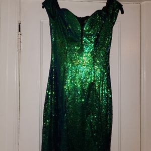 Off the shoulder sequin dress